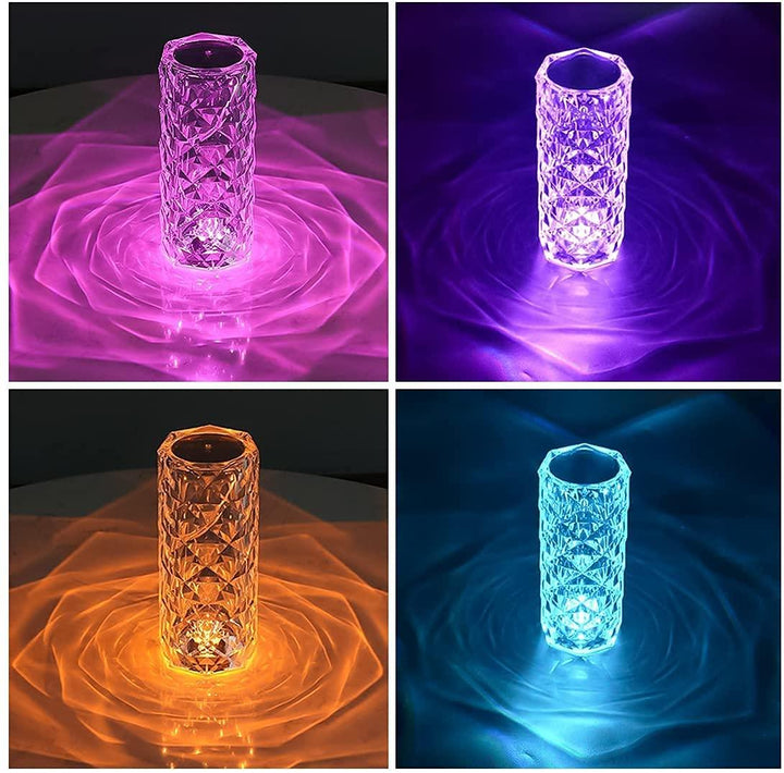 Crystal Diamond Table Lamp,Touch Control Bedside Lamp with USB Port,16 Color Changing Creative - Modern Gadgets